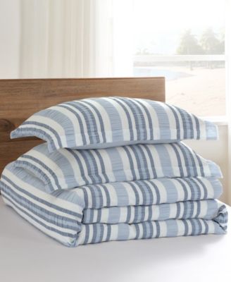 Home Seaside Stripes Textured 2-Pc. Duvet Cover Set, Twin