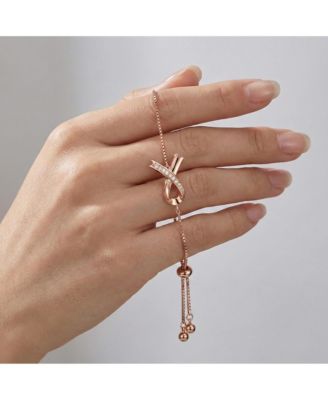 Stunning 18K Rose Gold Plated CZ Infinity Adjustable Bracelet