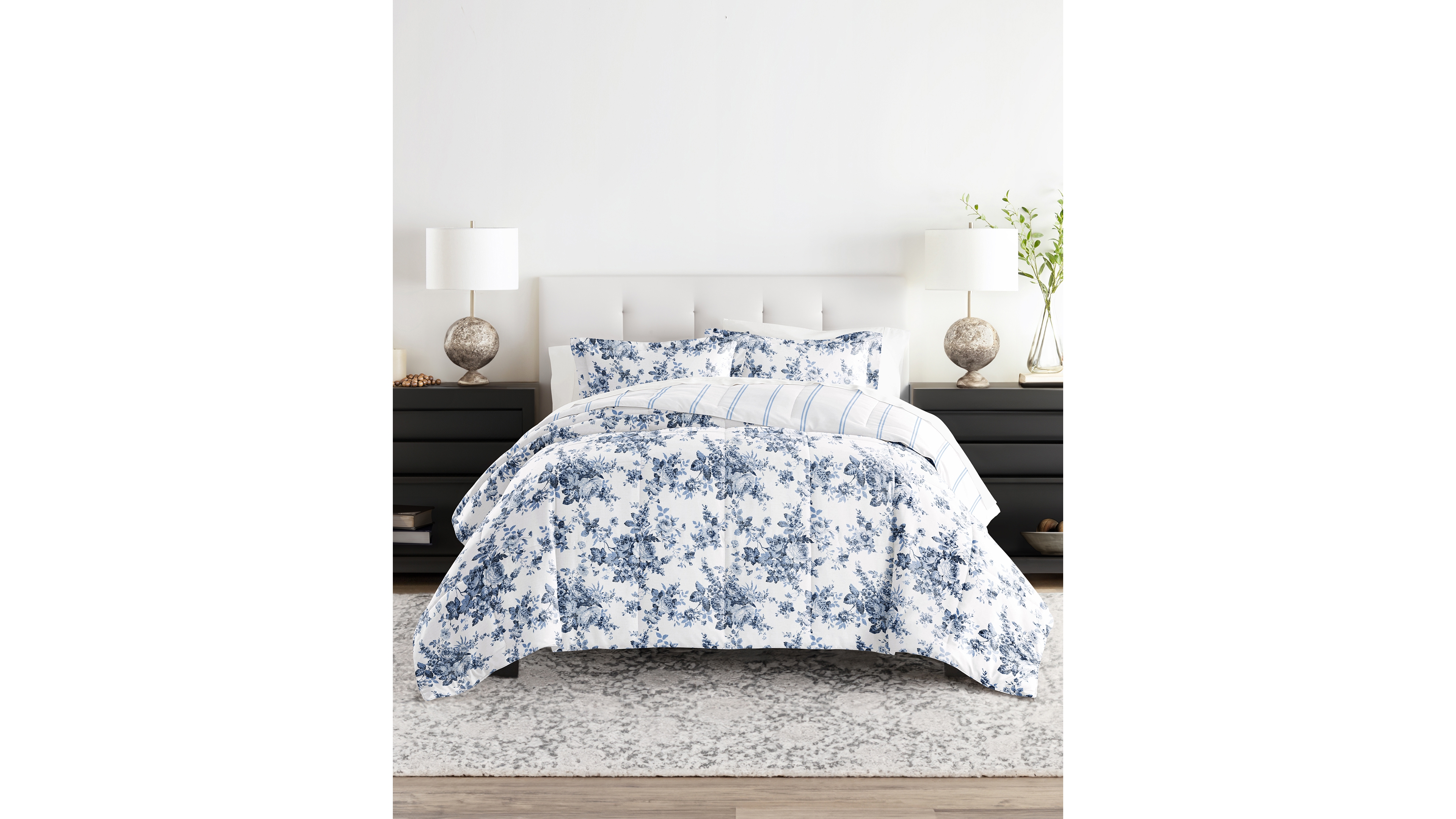 ienjoy Home Bedding Bundle Patterned 7-Piece Comforter Set, California King