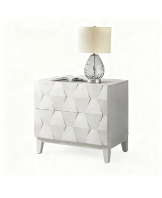 Modern 2-Drawer Side Table with Charging Station