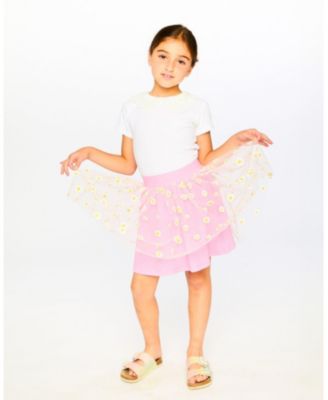 Toddler Girls Mesh and Crinkle Jersey Skirt