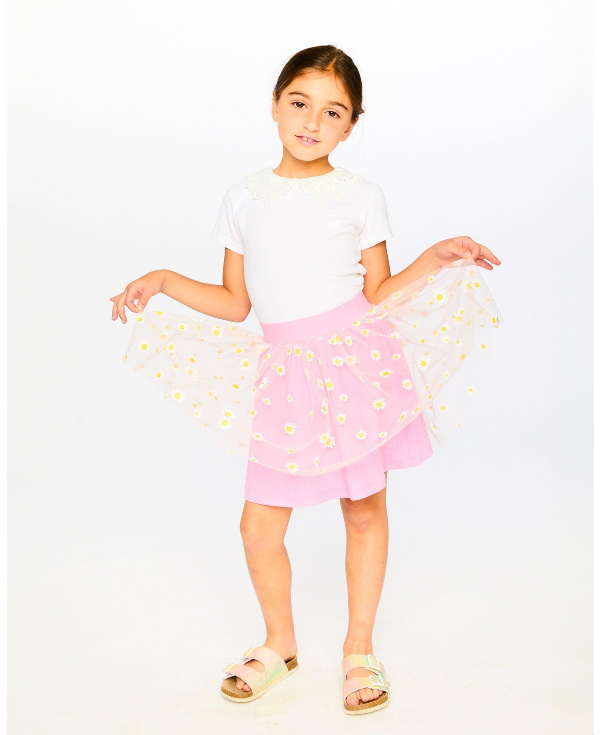 Deux par Toddler Girls Mesh and Crinkle Jersey Skirt
