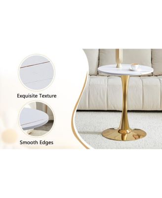 Round Dining Table Tulip Bistro Table with Metal Pedestal