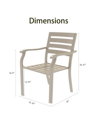  VRSHWO Iron Terrace Dining Chairs, Set of 2 Cream Outdoor Metal Chairs