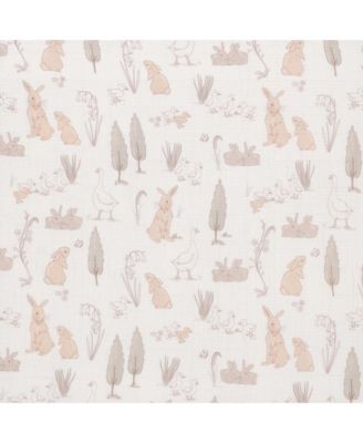 Baby Signature Bunny Hop Organic Cotton Muslin Fitted Crib Sheet