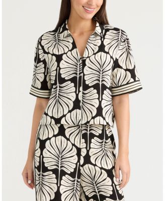 Women's Boxy Top with Stripe Cuff