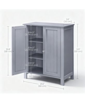 Spacious Freestanding Storage Cabinet with 2 Adjustable Shelves for Any Room