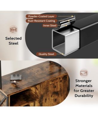 Hall Tree with Bench and Shoe Storage, Industrial Style Coat Rack with 6 Hooks, Wood Look for Entryway, Hallway and Living Room
