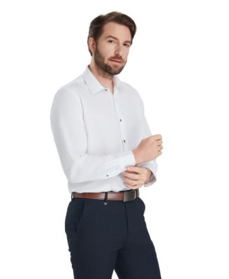 Men's Slim-Fit Solid Dress Shirt