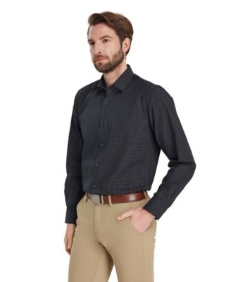 Men's Slim-Fit Grid Dress Shirt