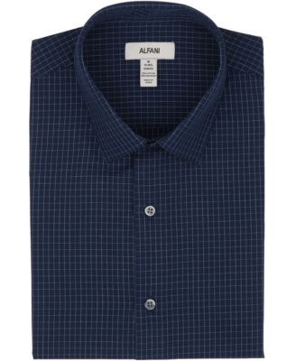 Men's Slim-Fit Grid Dress Shirt