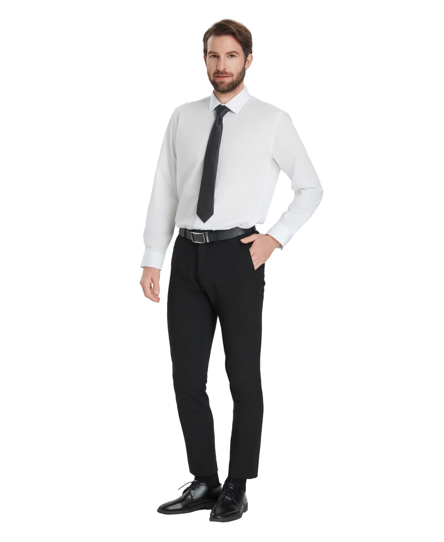 Мужская рубашка Alfani Regular-Fit Solid Dress Shirt, цвет: Яркий белый — фото 3