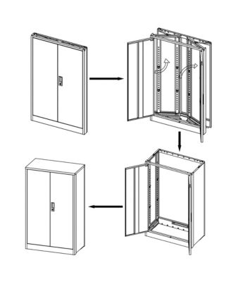 Metal Storage Cabinet, Folding Filing Storage Cabinet with Locking Doors and Adjustable Shelf for Home Office, School