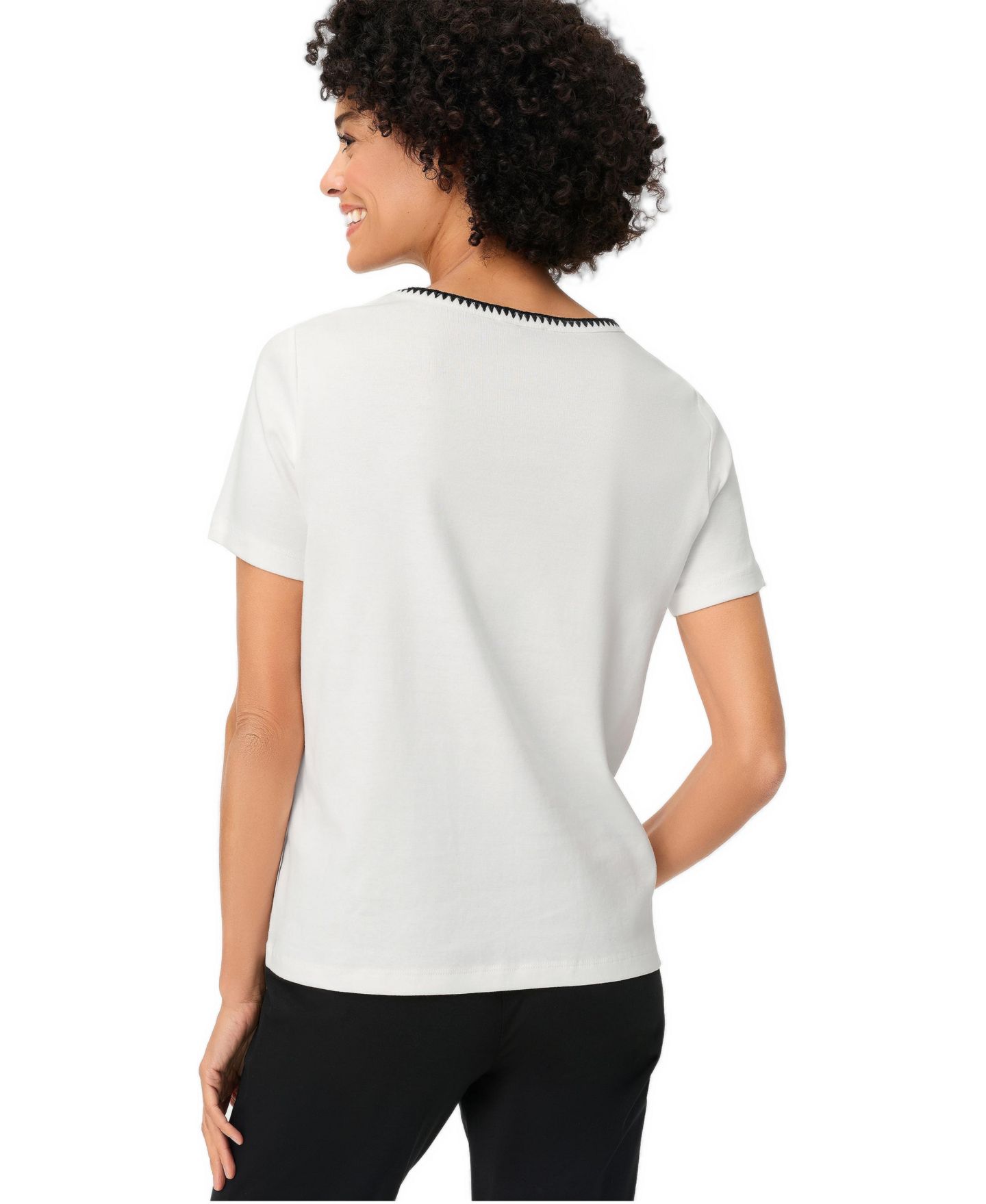 Женская футболка Olsen Embroidered Neck — фото 3