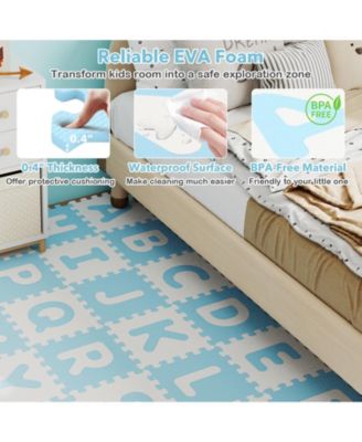 26-Piece Interlocking ABC Play Mats with Detachable Letters