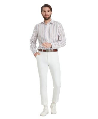 Men's Linen Slim-Fit Oslo Stripe Dress Shirt