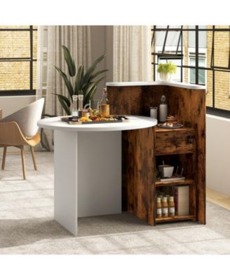 Front Reception Desk with Open Shelf and Drawer