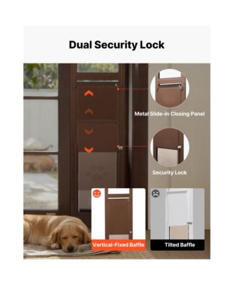 Adjustable Sliding Glass Pet Door for Renters, Aluminum Alloy Frame with Lock & Flap