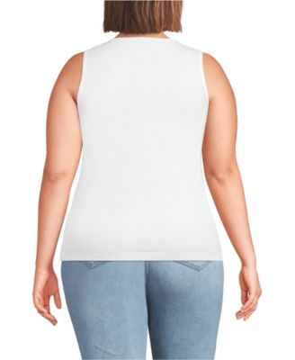 Plus Size Micro Rib Square Neck Tank
