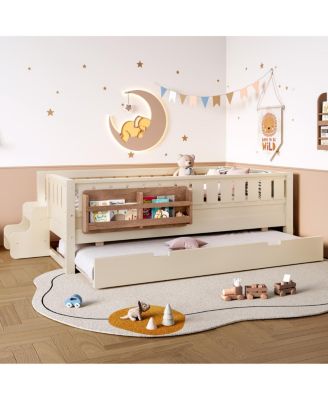 with Bookshelves, Staircase, Trundle