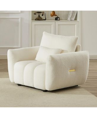 35.24" Teddy Fabric Sofa with Pillow for Apartment, Office, Living Room