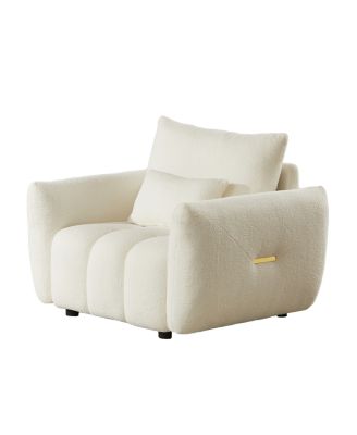 35.24" Teddy Fabric Sofa with Pillow for Apartment, Office, Living Room