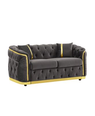 Streamdale Mid Century Modern Chesterfield Loveseat Couch