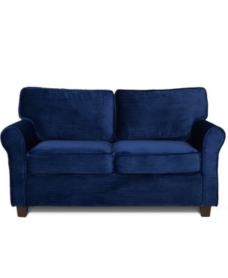 57" Modern Corduroy 2-Seater Sofa with Removable Cushions & Padded Armrests