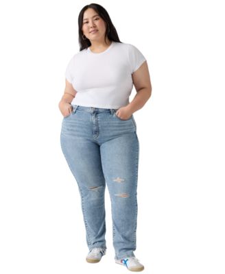 Trendy Plus Size 724 High-Rise Straight-Leg Jeans