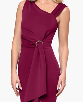 Petite Asymmetric Sleeveless Gown Dress