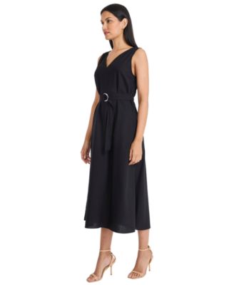 Women's Sleeveless Tie Belt Midi Dress