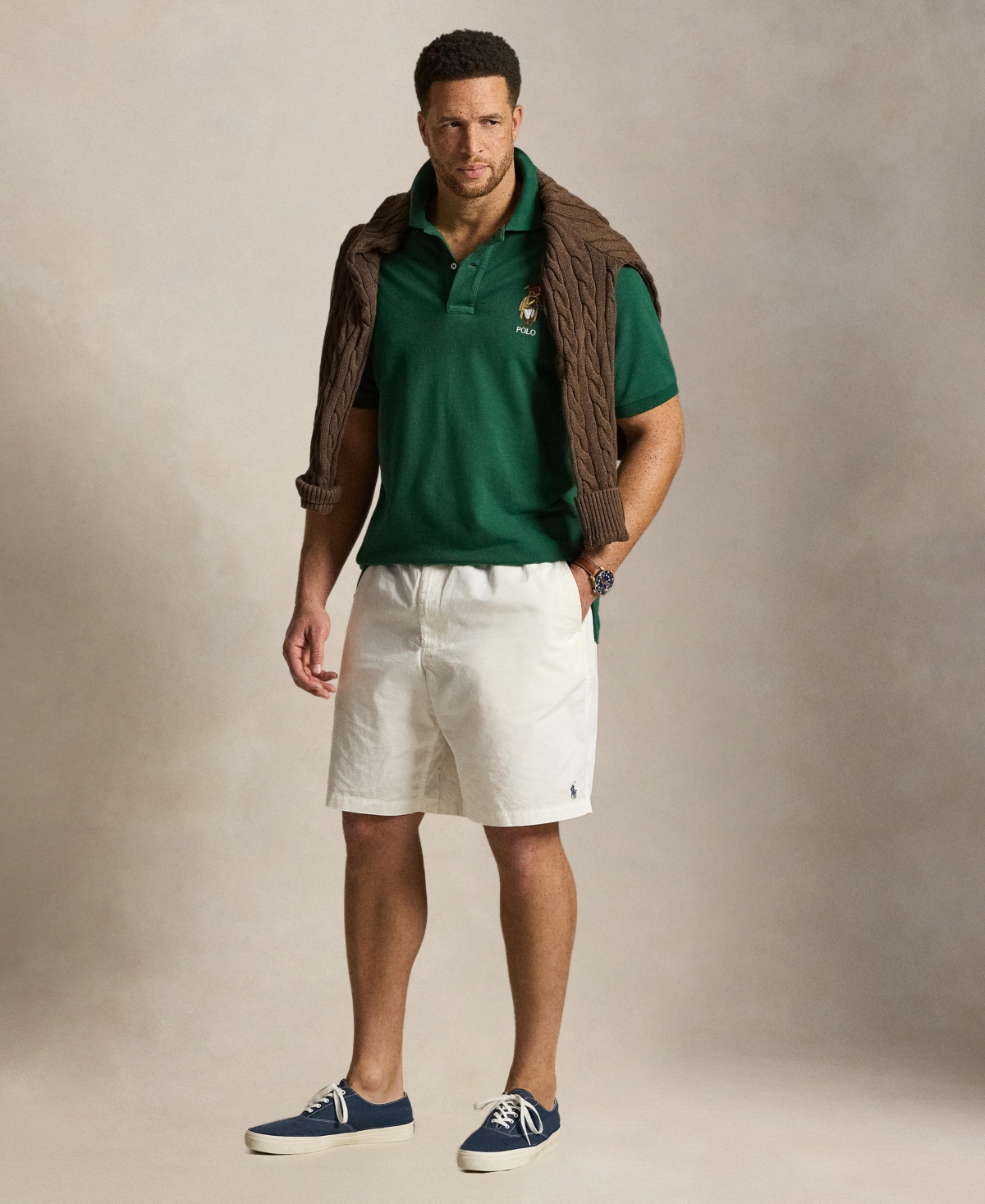 Polo Ralph Lauren Men's Big & Tall Bear Mesh Shirt - New Forest