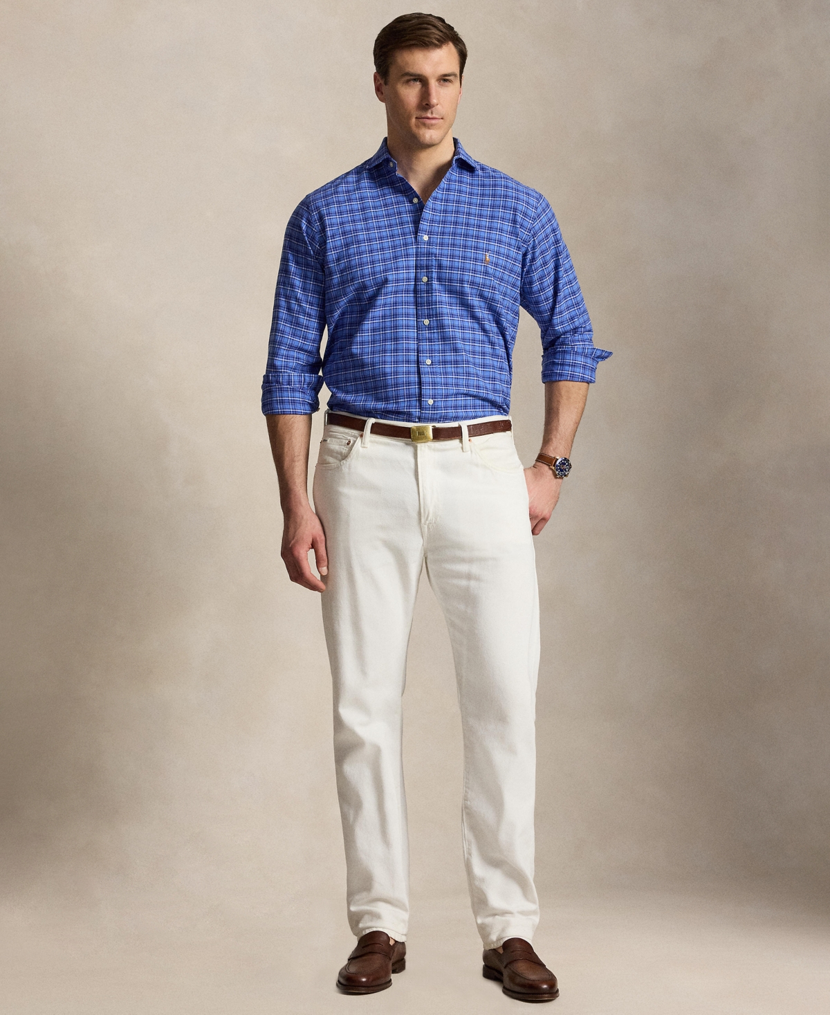 Polo Ralph Lauren Men's Big & Tall Plaid Oxford Shirt