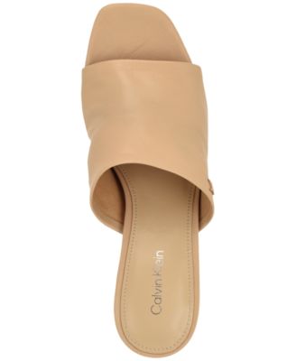 Women's Chaney Leather Slip-On Kitten Heel Dress Sandals