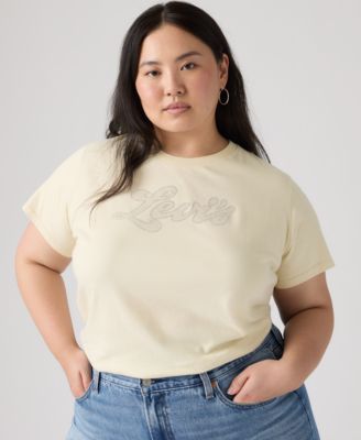 Plus Size Crew Neck Short-Sleeve Logo T-Shirt