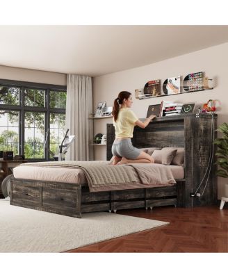Queen Murphy Bed w/Charging Station & Storage Drawer