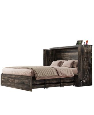 Queen Murphy Bed w/Charging Station & Storage Drawer