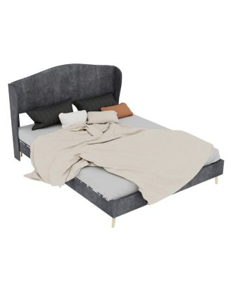 Velvet Upholstered Queen Bed - Luxurious & Peaceful Master Bedroom Focus