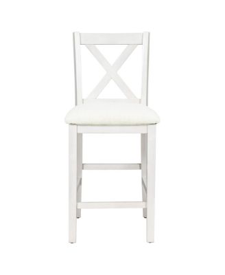 Rustic Farmhouse Counter Height Dining Table Set with 4 Chairs