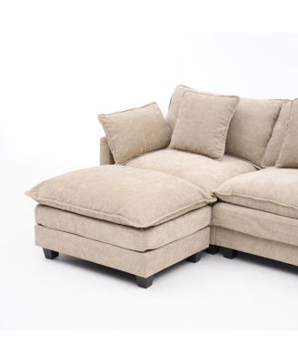 3-seat combo sofa with storage ottoman and footrest