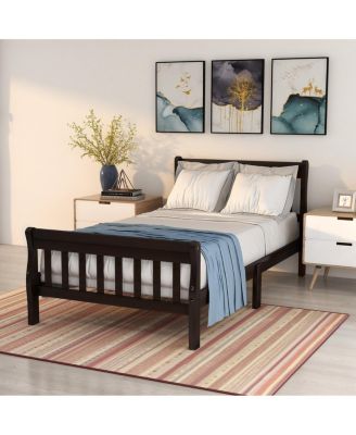 Streamdale Wood Platform Bed   Sleigh Bed Frame with Headboard/Footboard
