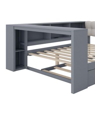 Streamdale Wood  Platform Bed w/Storage, Trundle, Charging Station