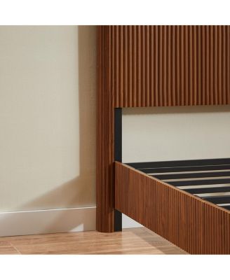 Streamdale   Wooden corrugated curved lines,No Box Spring Needed