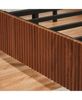 Streamdale   Wooden corrugated curved lines,No Box Spring Needed