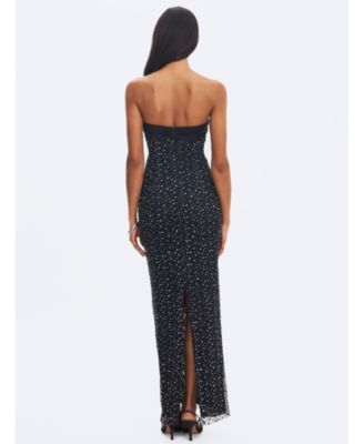 Women's Preslie Satin & Crystal Mesh Sheath Maxi Dress