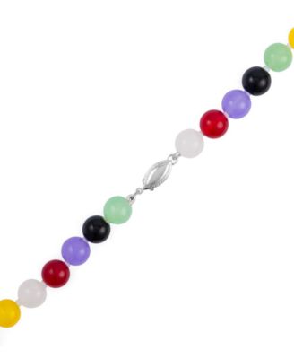 2-Pc. Multi Color Quartz Necklace and Bracelet Set in Sterling Silver