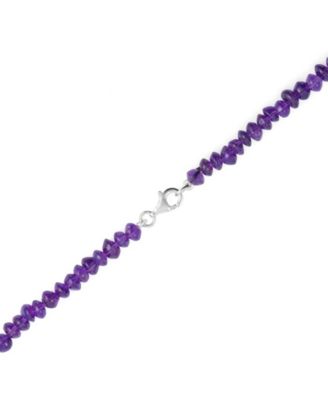 Amethyst (5mm) and Freshwater Pearl (9.5-10.5mm) Necklace in Sterling Silver