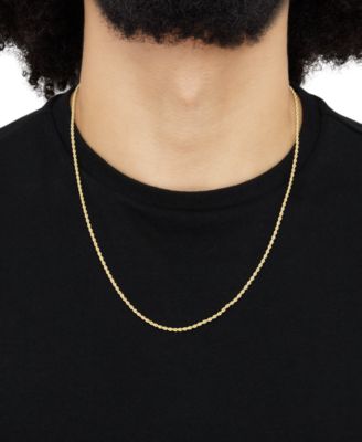 Solid Rope Chain Necklace in 14k Yellow Gold