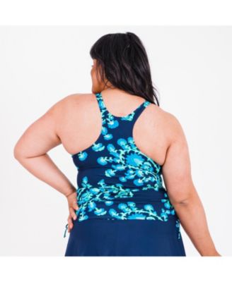 Plus Size Maya Tankini Swim Top With Removable Cups and Swim Shorts Set