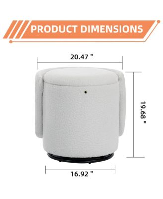 Stylish Swivel Barrel Chair with Storage & Free Cat Bed